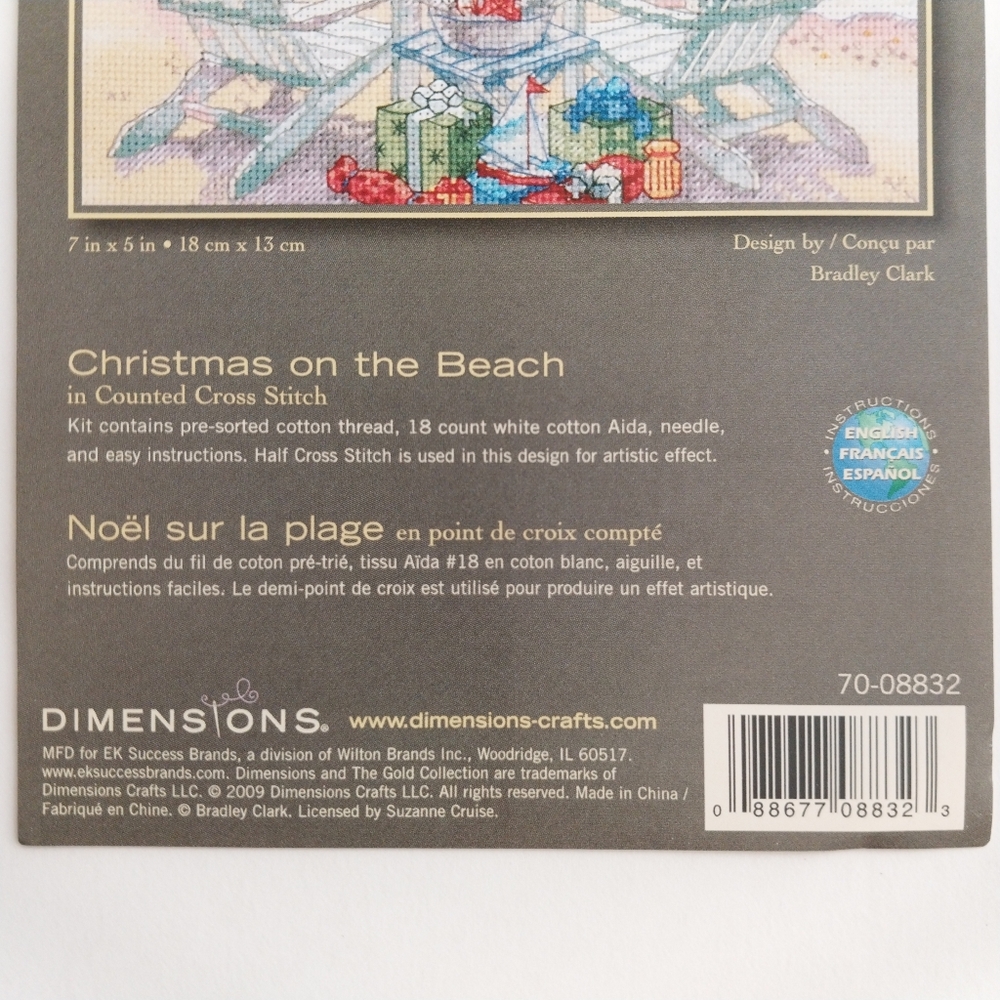 Dimensions Gold Collection Christmas On The Beach Kit Counted Cross Stitch New - Picture 3 of 12